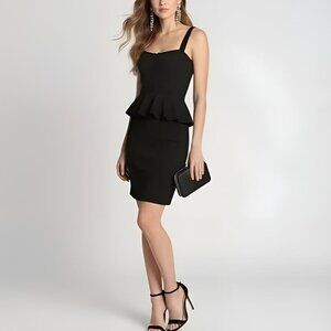 Jill Stuart Peplum Black Silk Bodice Dress Black M (10) NWT